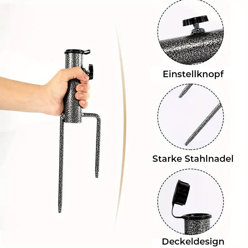 Gluschwein - Verstellbarer Schirmhalter mit Spiralbodenanker