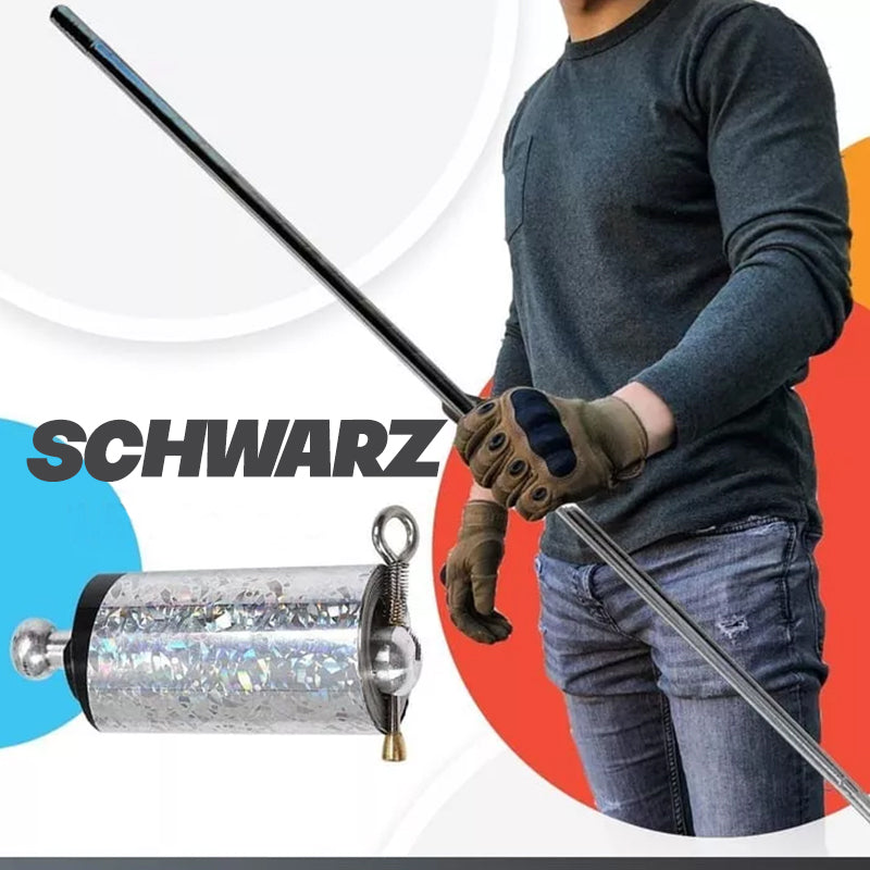 Gluschwein - Tragbarer Metallstab für Selbstverteidigung und Zauberkunst Schwarz
