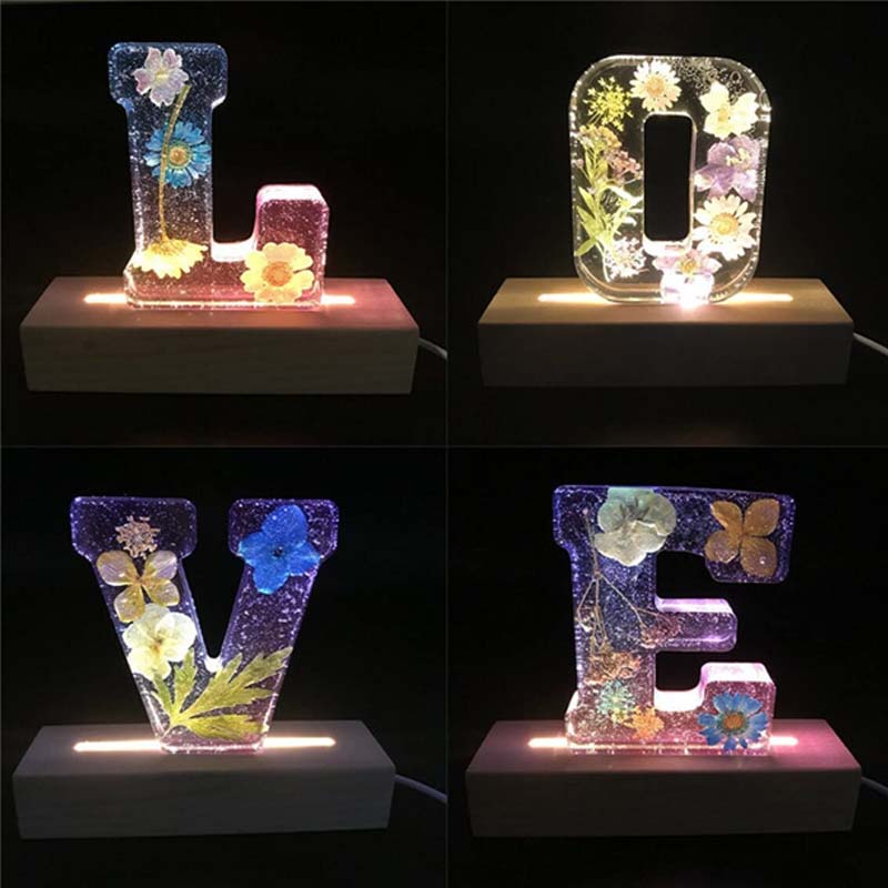 Gluschwein - Nachtlicht aus Kunstharz mit Blumenmuster