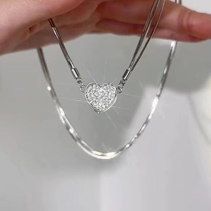 Gluschwein - Magnetische Liebesherz-Schlüsselbeinkette(Produkt ohne Geschenkbox)