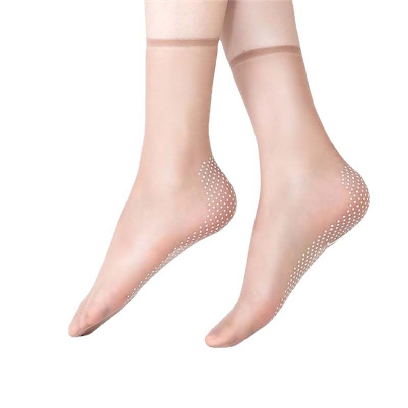 Gluschwein - Unsichtbare, rutschfeste Kristallseidensocken für Frühling und Sommer