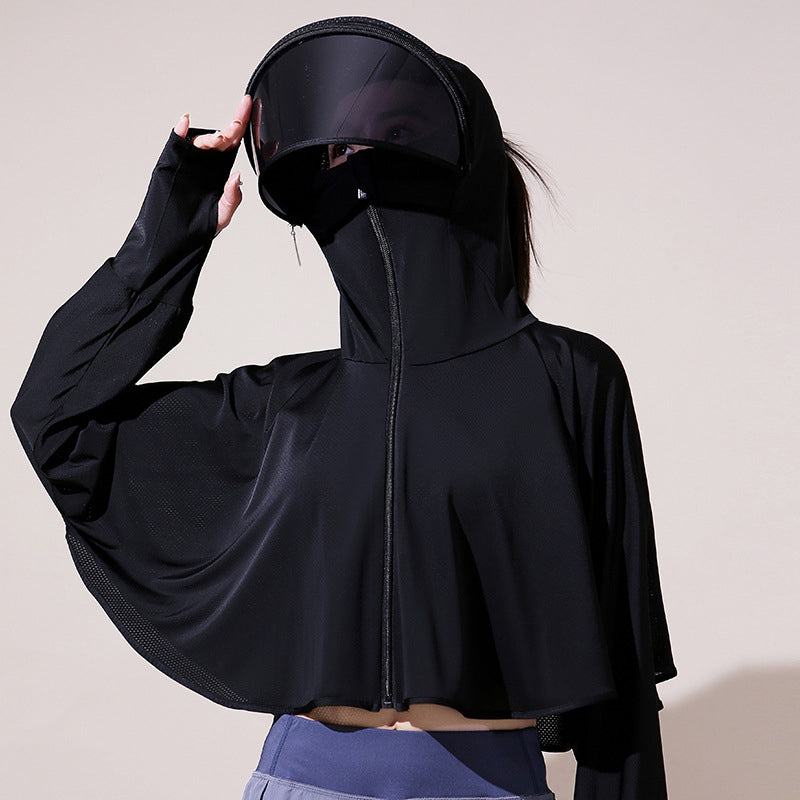 Gluschwein - Eisseide UV-Schutz Windjacke mit Kapuze Schwarz