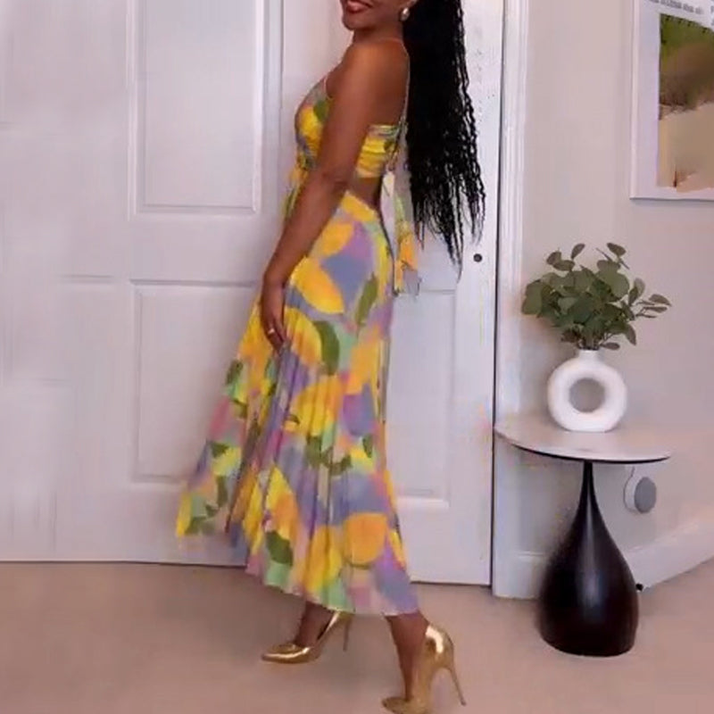 Gluschwein - Lässiges Kleid mit Plissee-Print