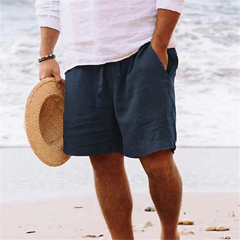Gluschwein - Herren-Strandshorts aus Baumwoll Leinen
