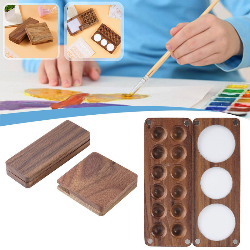 Gluschwein - Tragbare Walnuss Aquarell-Palette