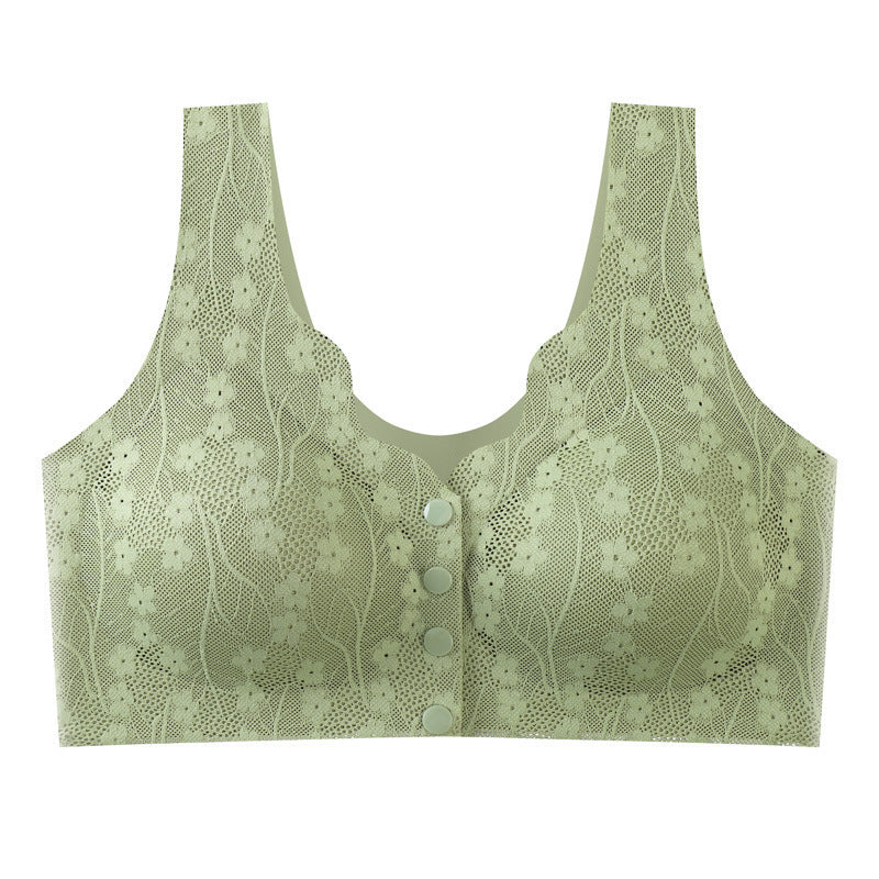 Gluschwein - Bequemer und praktischer BH mit Knopfleiste vorne green