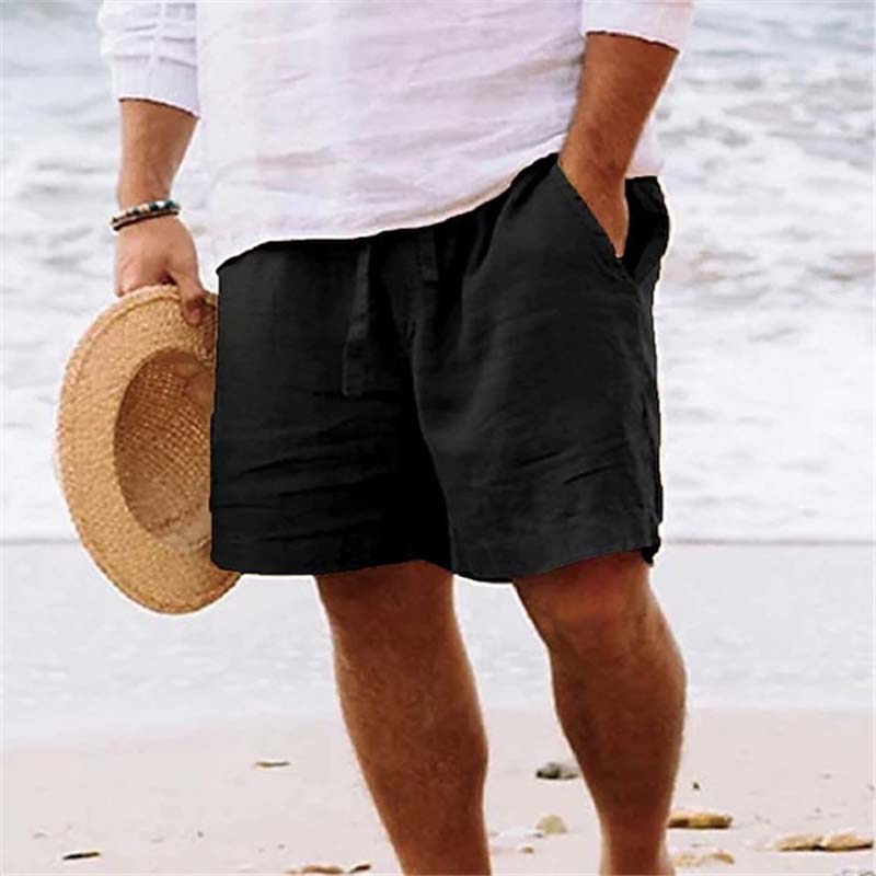 Gluschwein - Herren-Strandshorts aus Baumwoll Leinen