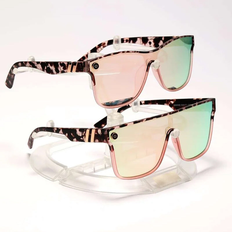Gluschwein - Sonnenbrille mit flachem Oberteil und Schildpatt-Muster