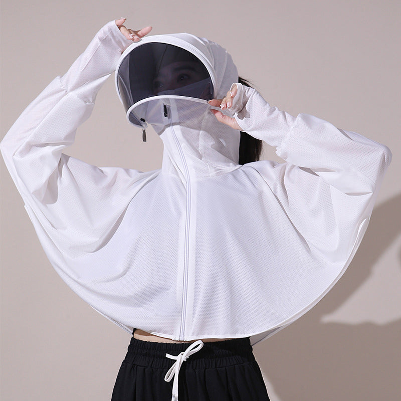 Gluschwein - Eisseide UV-Schutz Windjacke mit Kapuze Weiß