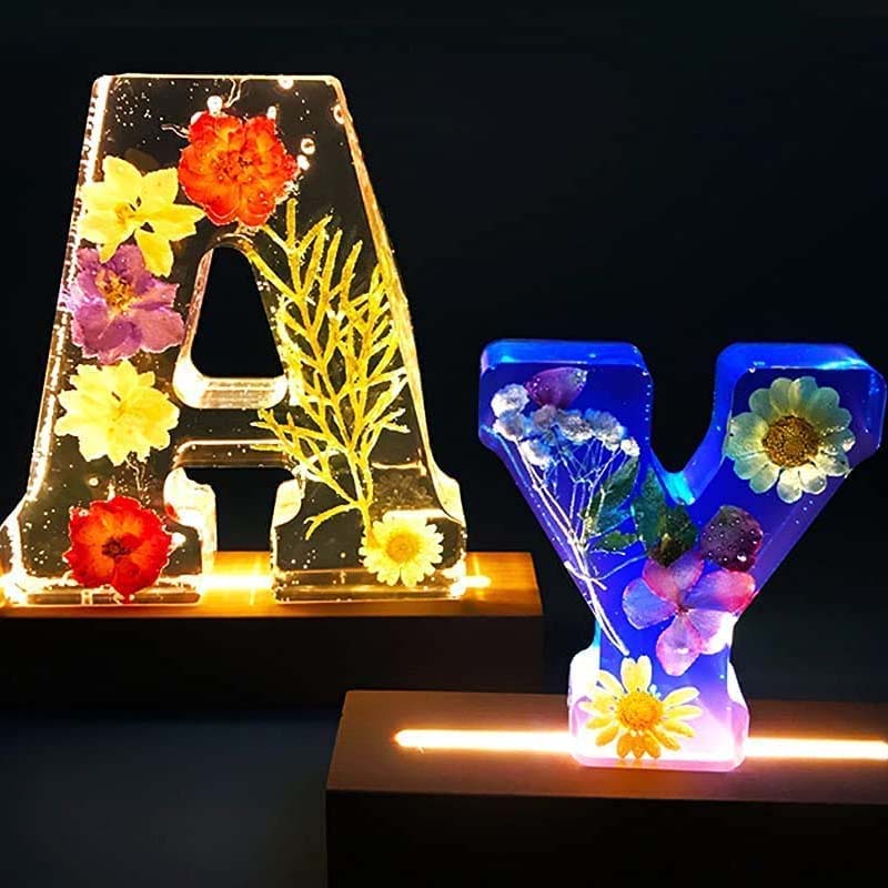 Gluschwein - Nachtlicht aus Kunstharz mit Blumenmuster
