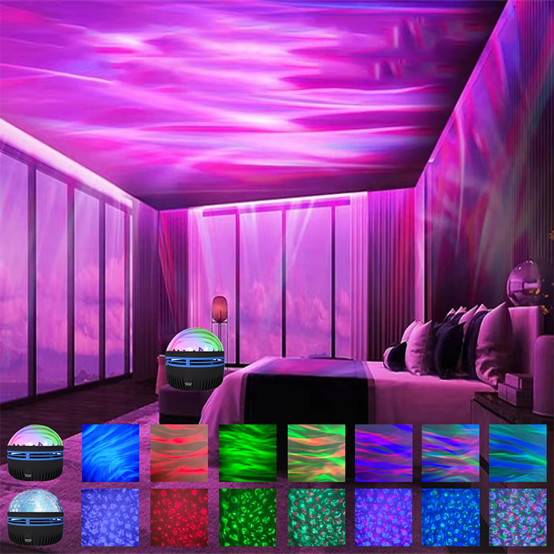 Gluschwein - 2-in-1-Nordlicht- und Meereswellenprojektor