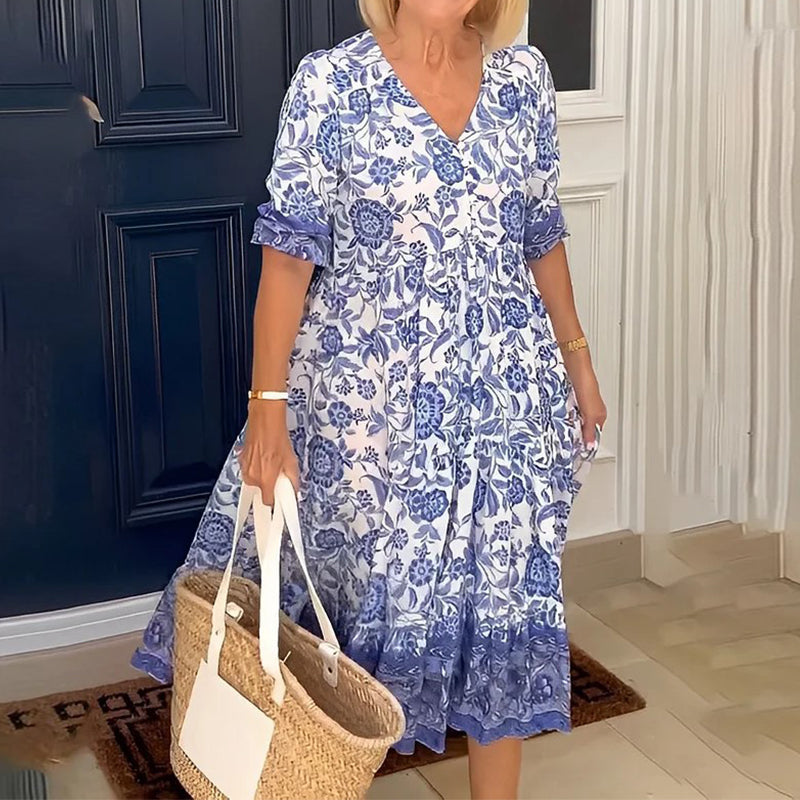 Gluschwein - V-Ausschnitt Böhmisches Kleid
