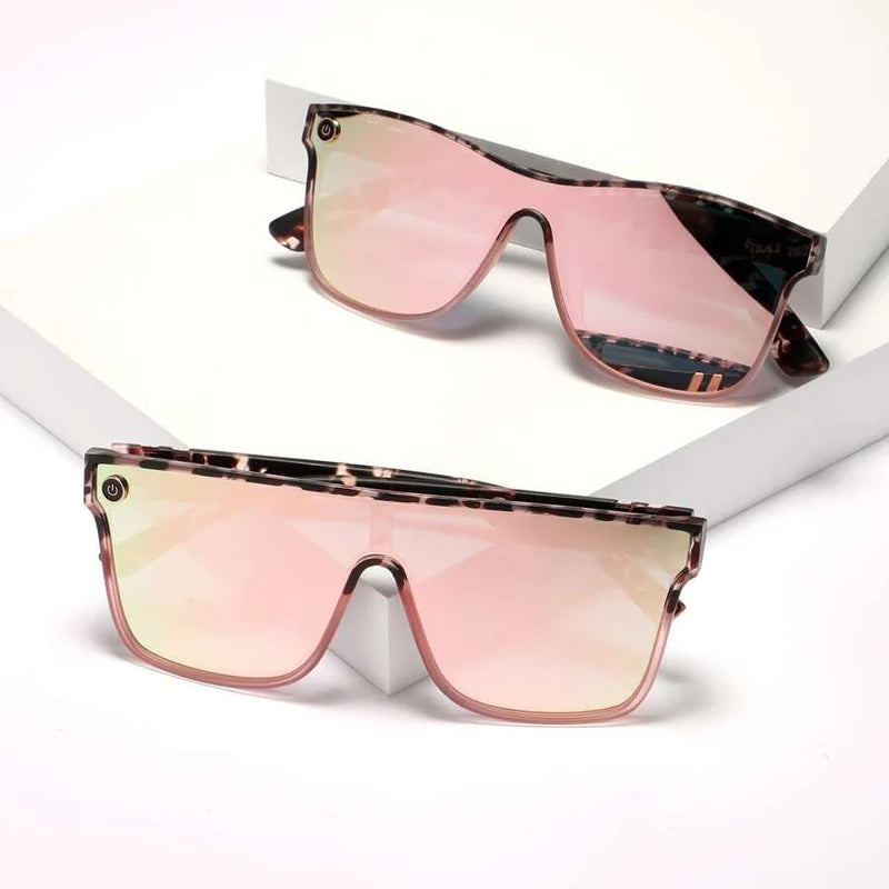 Gluschwein - Sonnenbrille mit flachem Oberteil und Schildpatt-Muster