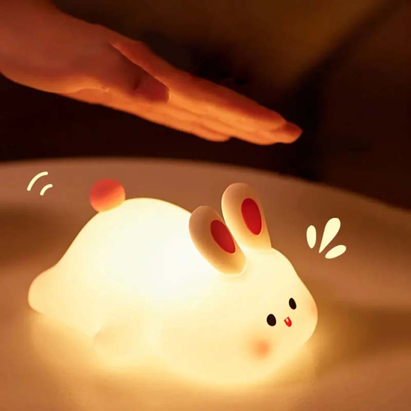 Gluschwein - Silikon-Nachtlicht mit großem Kaninchengesicht