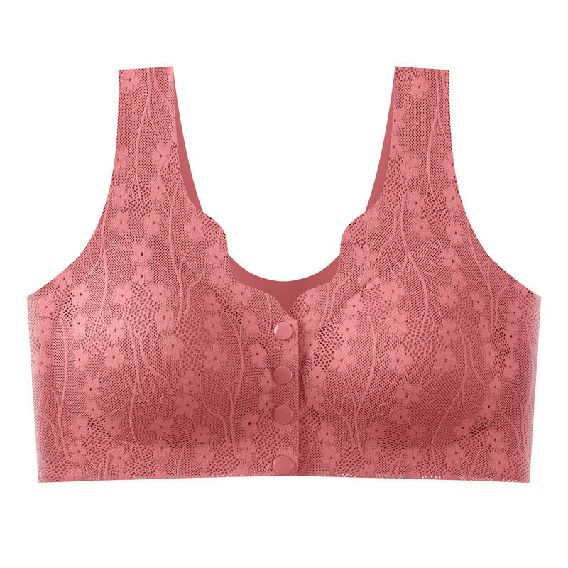Gluschwein - Bequemer und praktischer BH mit Knopfleiste vorne pink