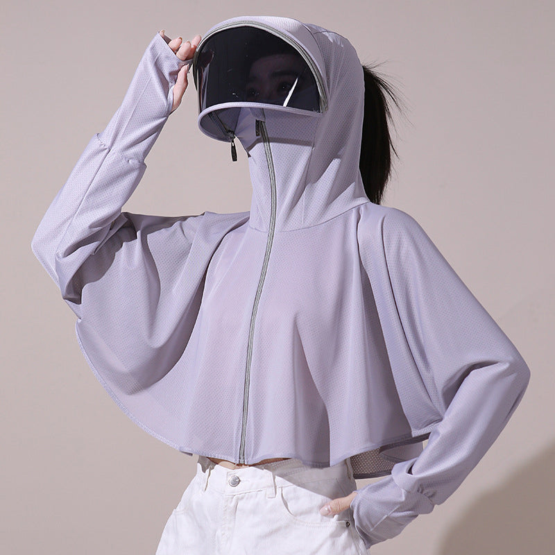 Gluschwein - Eisseide UV-Schutz Windjacke mit Kapuze Grau