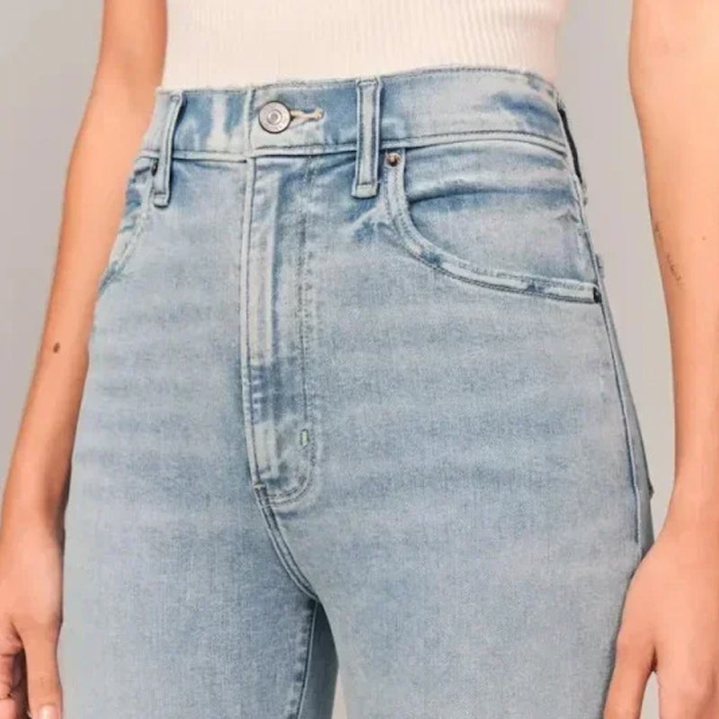 Gluschwein - Stretch-Flare-Jeans mit hohem Bund