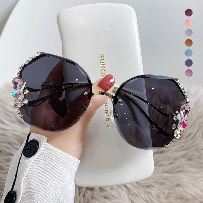 Gluschwein - Frauen randlose Diamantsonnenbrille