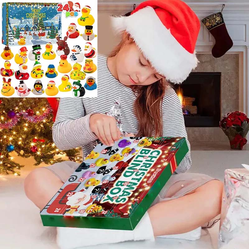 Calendrier de l'Avent de Noël 24 pièces avec canards en caoutchouc