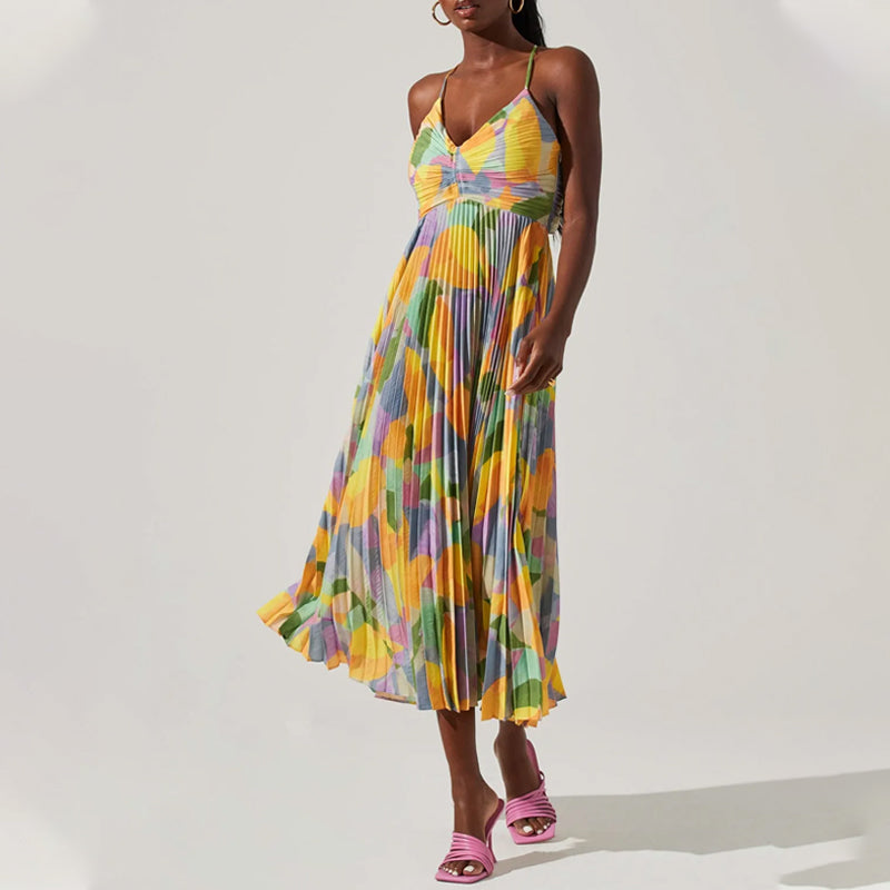 Gluschwein - Lässiges Kleid mit Plissee-Print