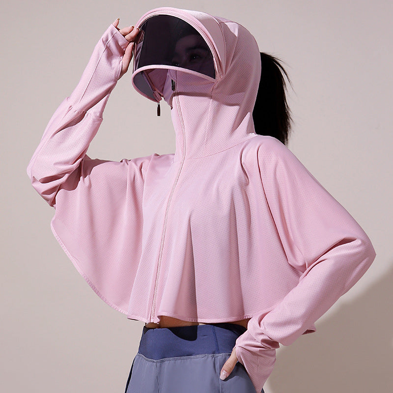 Gluschwein - Eisseide UV-Schutz Windjacke mit Kapuze Rosa