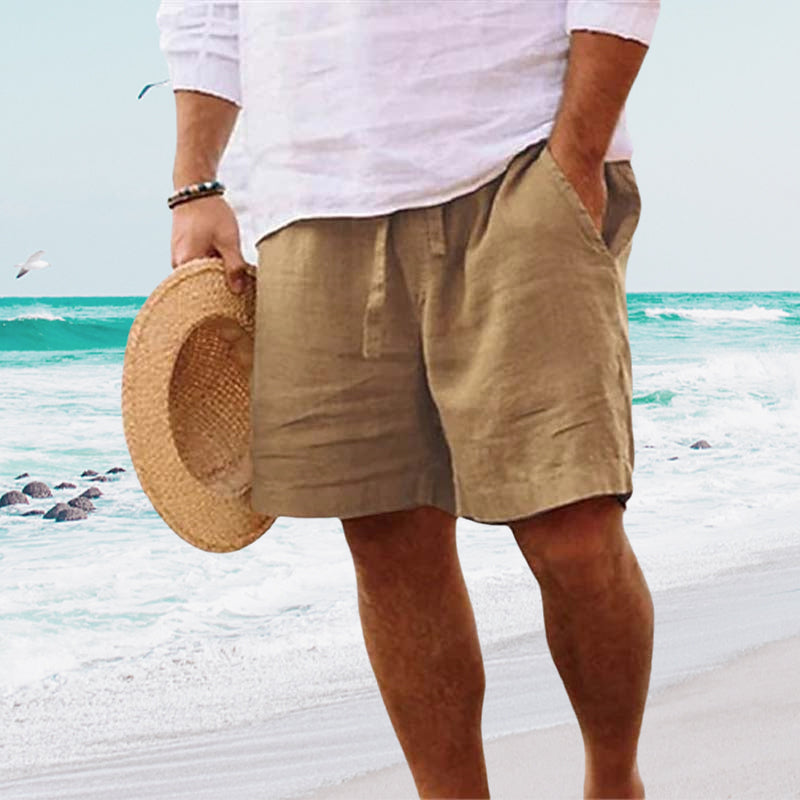 Gluschwein - Herren-Strandshorts aus Baumwoll Leinen