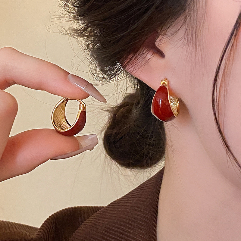 Gluschwein - Painted Ear Hoops Pair