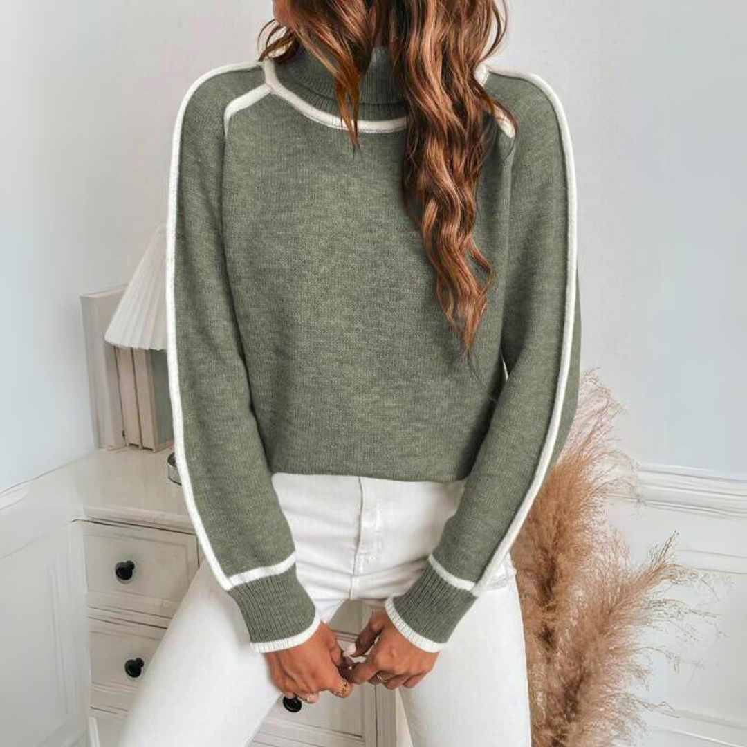 Gluschwein - Evelyn - Luxuriöser olivgrüner Strickpullover