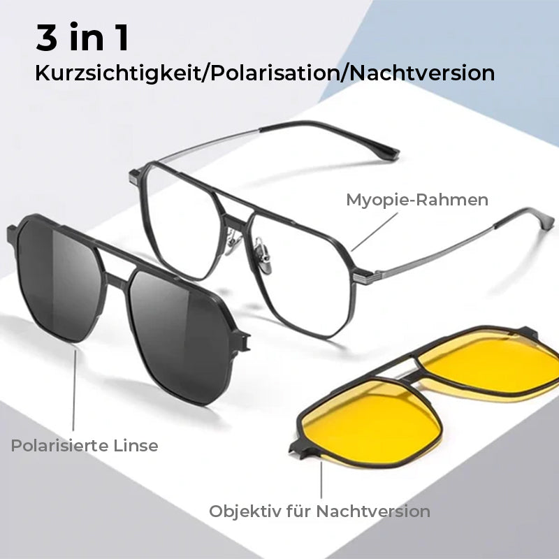 Gluschwein - Magnetisch polarisierte 3-in-1-Sonnenbrille