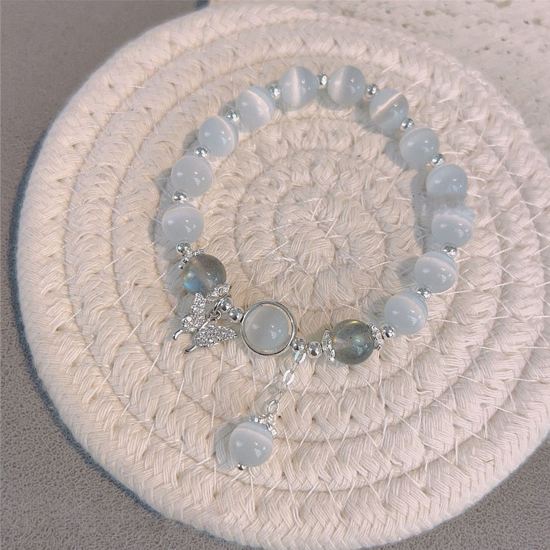 Gluschwein - Imitation Katzenauge Kristall Schmetterling Armband