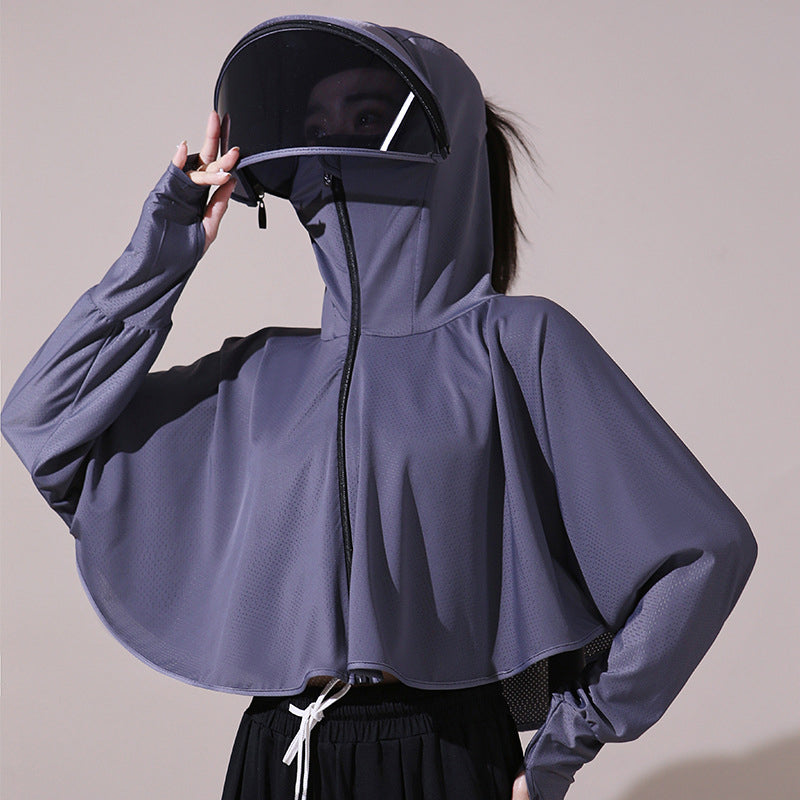 Gluschwein - Eisseide UV-Schutz Windjacke mit Kapuze Dunkelgrau