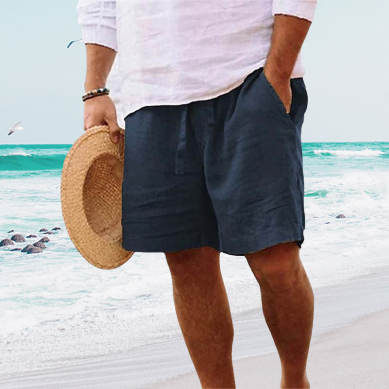 Gluschwein - Herren-Strandshorts aus Baumwoll Leinen