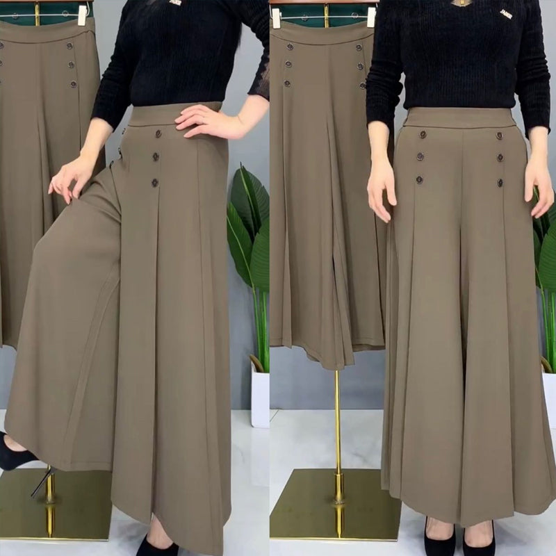 Gluschwein - Stylische Plissierte Hose Mit Weitem Bein Khaki