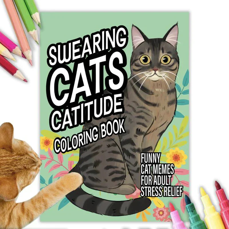 Lustige Kitty Memes Malbuch für Erwachsene Entspannung
