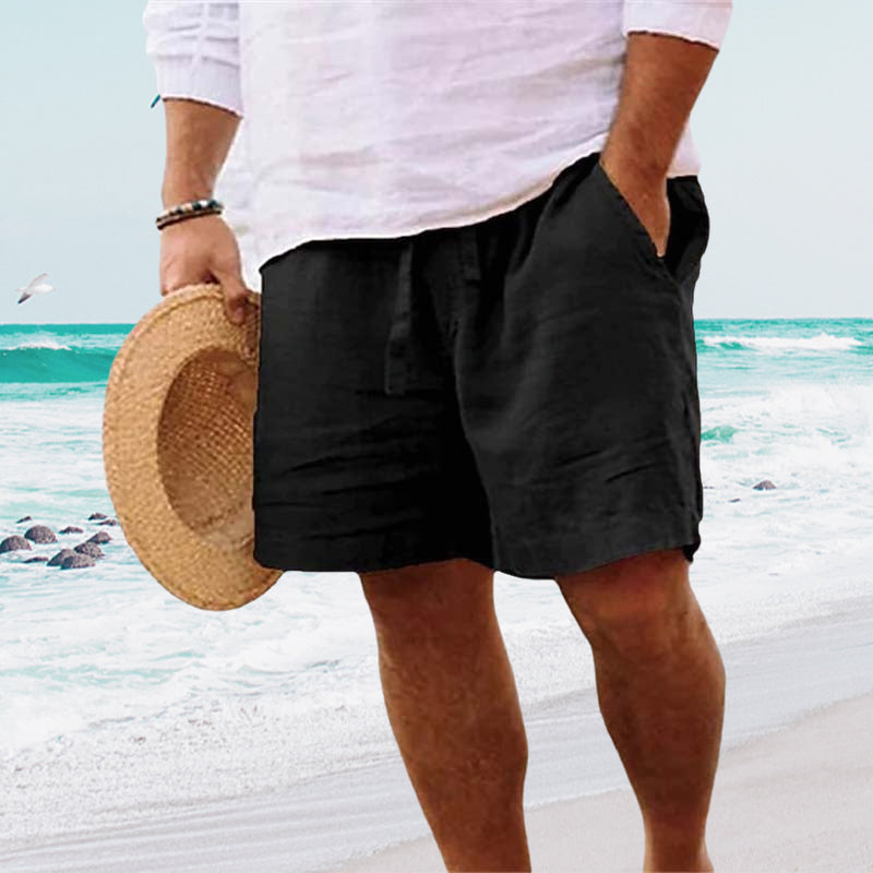 Gluschwein - Herren-Strandshorts aus Baumwoll Leinen