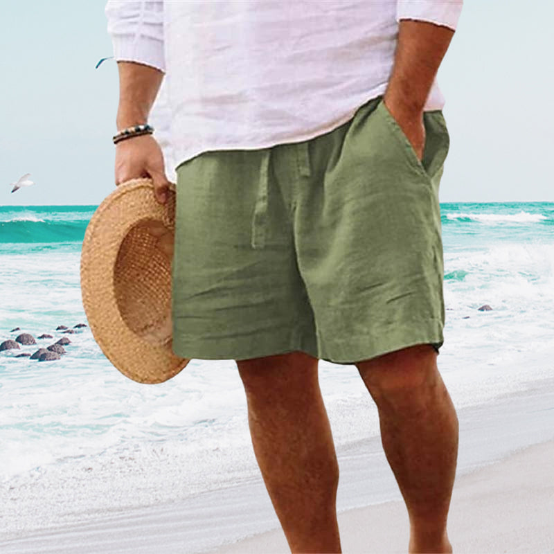 Gluschwein - Herren-Strandshorts aus Baumwoll Leinen
