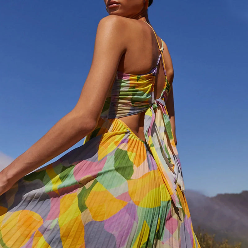Gluschwein - Lässiges Kleid mit Plissee-Print
