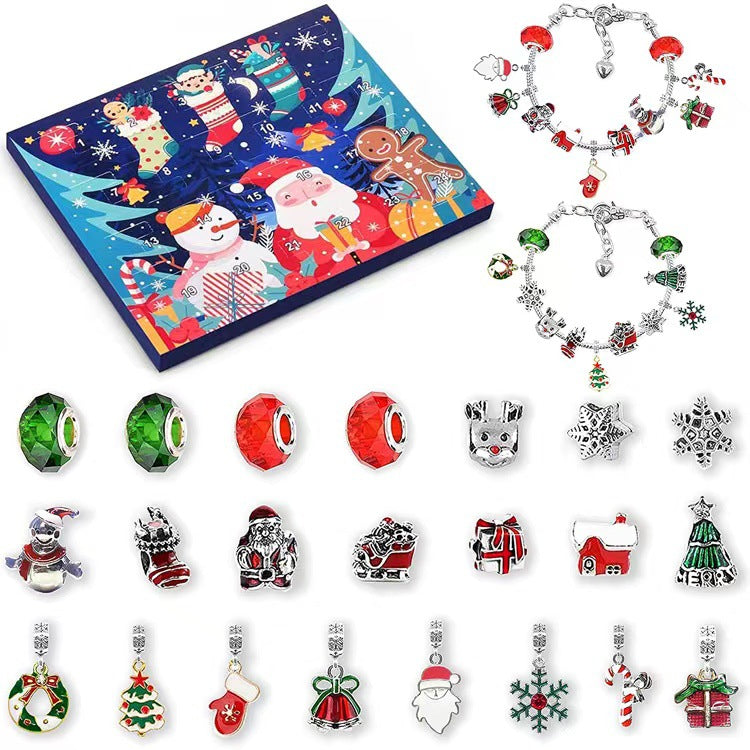 Ensemble de bracelets avec calendrier compte à rebours de Noël DIY 24 jours