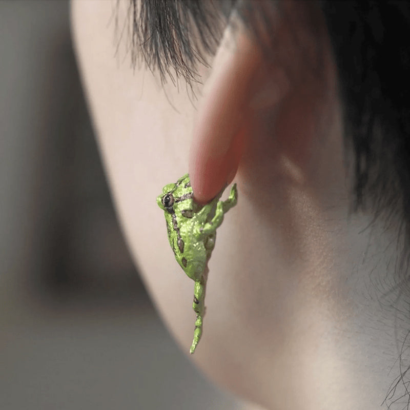 Gluschwein - Kreativer Frosch-Ohrring-Clip