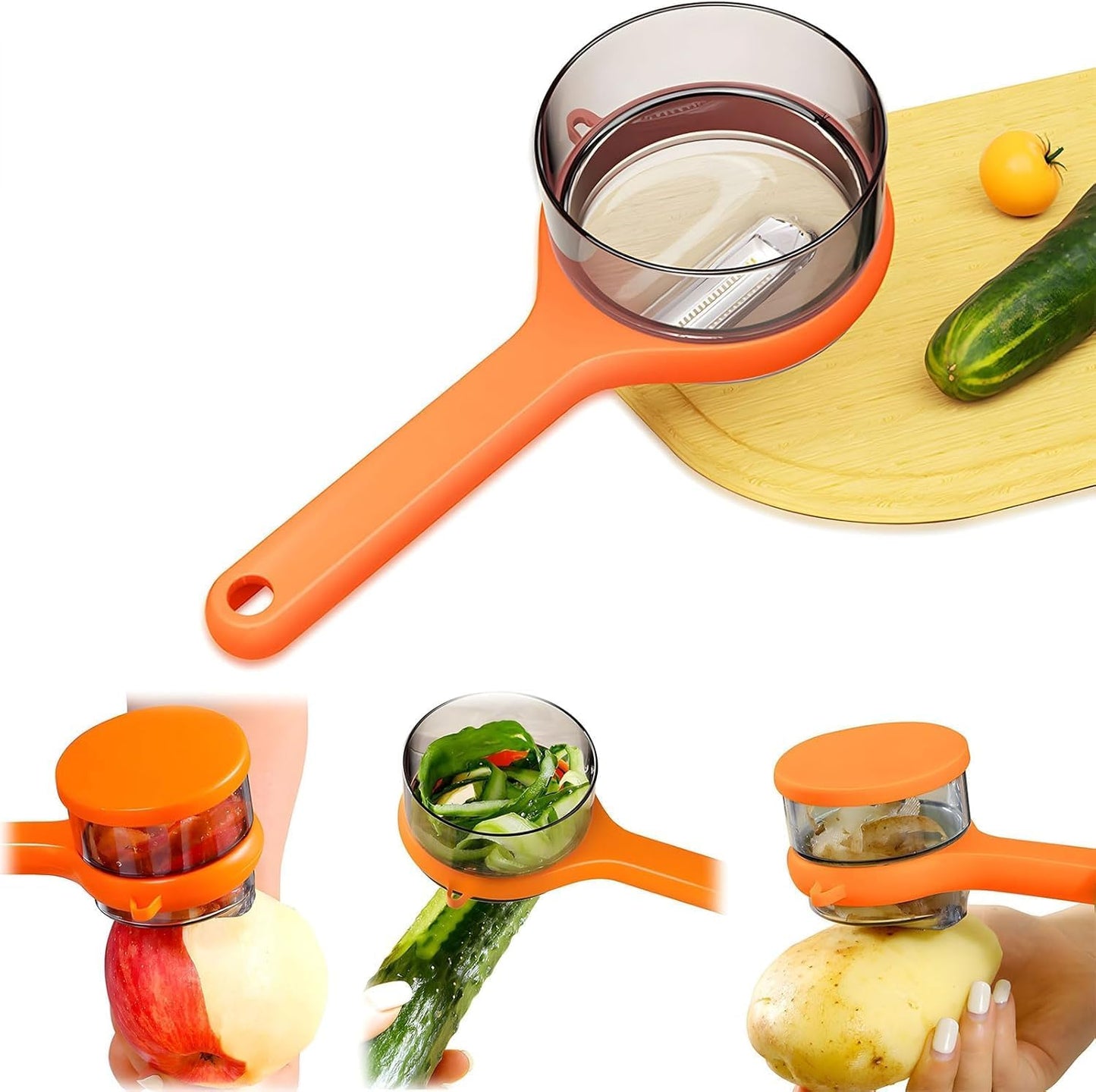 PeelCup - Éplucheur pratique avec bac de récupération – épluchage propre et sans gaspillage