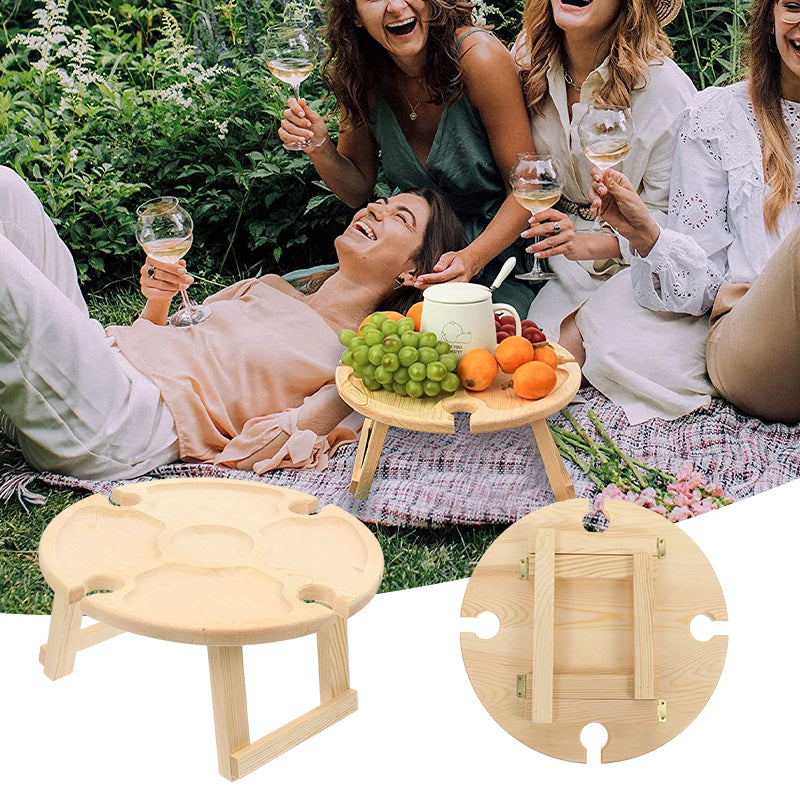 Gluschwein - Klappbarer Picknicktisch aus Holz