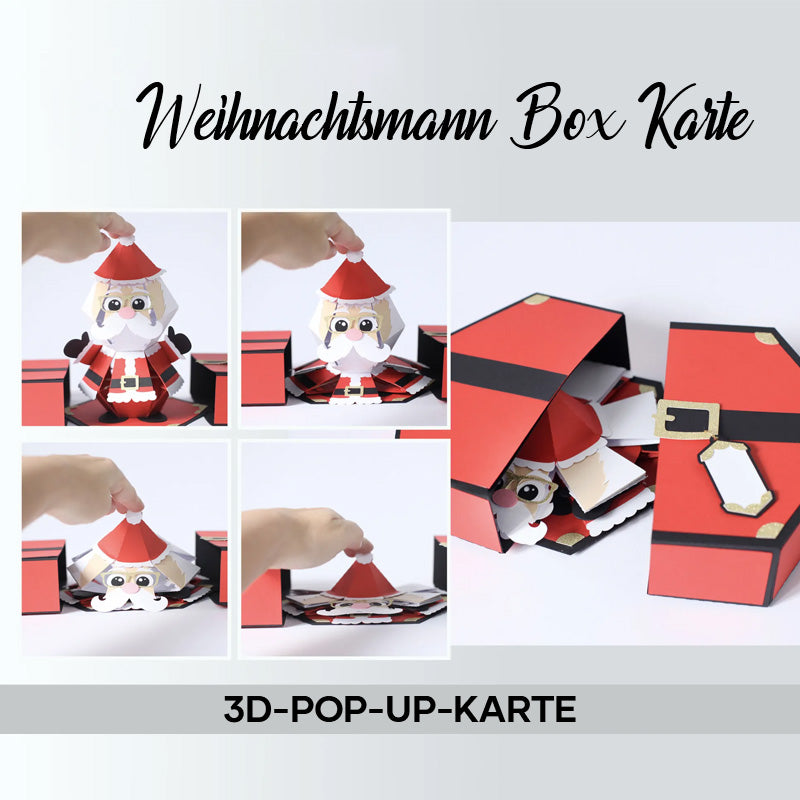 Carte de boîte pop-up 3D pour farces du Père Noël