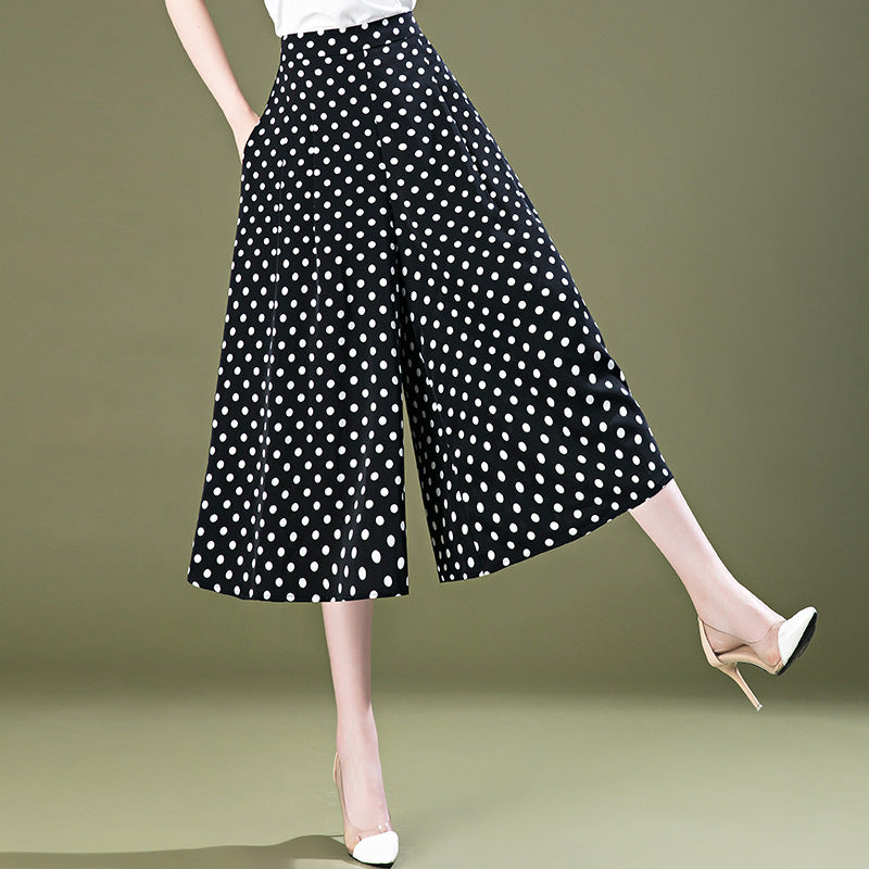 Gluschwein - Schwarze, gepunktete Chiffon-Culotte