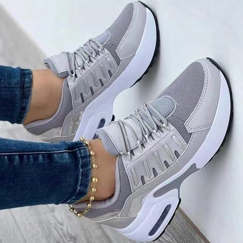 Gluschwein - Mesh-Schnürschuhe für Damen Grau