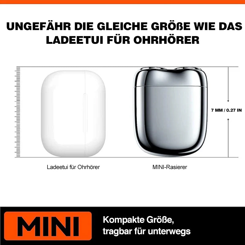 Wiederaufladbarer, wasserdichter, kompakter Elektrorasierer für Zuhause, Auto, Reisen