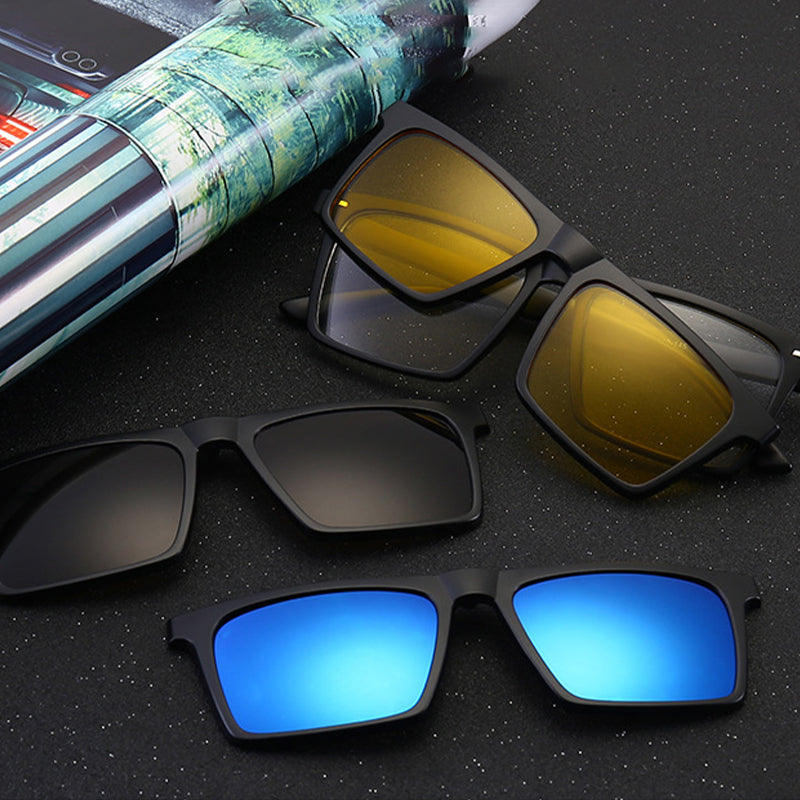 Gluschwein - Klassische polarisierte Sonnenbrille mit 5 Clips