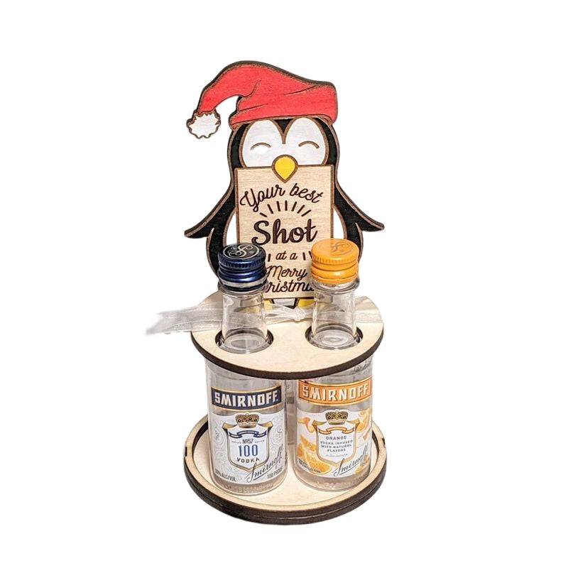 Gluschwein - Weihnachts-Mini-Weinflaschenhalter Pinguin