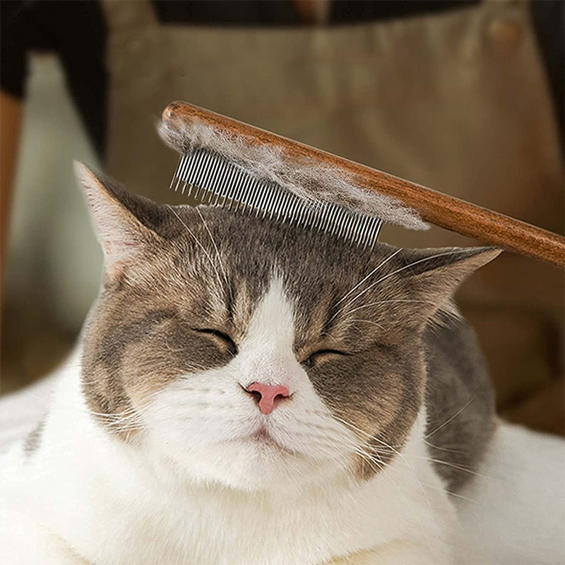 Gluschwein - Pet Knot Comb with Wooden Handle