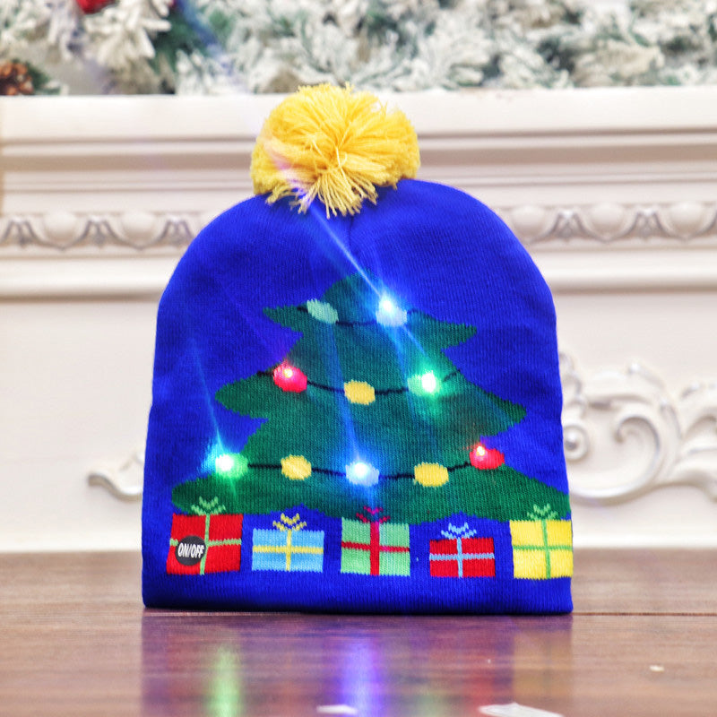 Gluschwein - Bunte leuchtende gestrickte Weihnachtsmütze