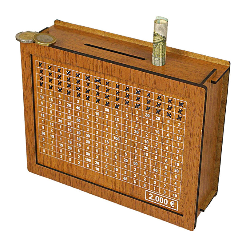 Gluschwein - Sparschwein aus Holz mit Zähler